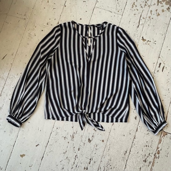 Express Stripe Dress Work Blouse Top Shirt - Picture 5 of 9